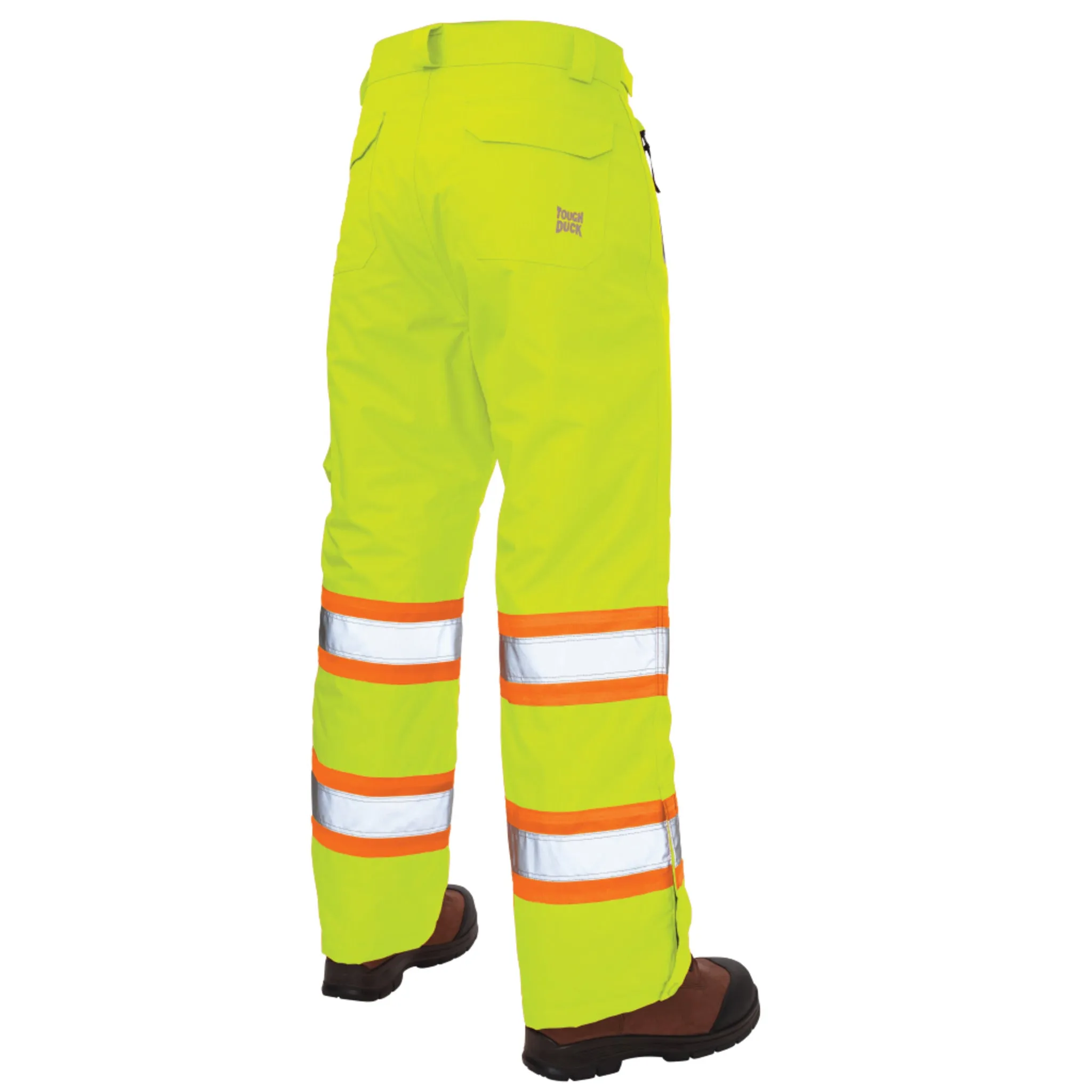 Tough Duck Men's Hi Vis Winter Safety Snow Pants SP08 | Poly 300D Ripstop PU Waterproof Reflective | Thermal Insulation | Durable Workwear | Sizes XS-5XL
