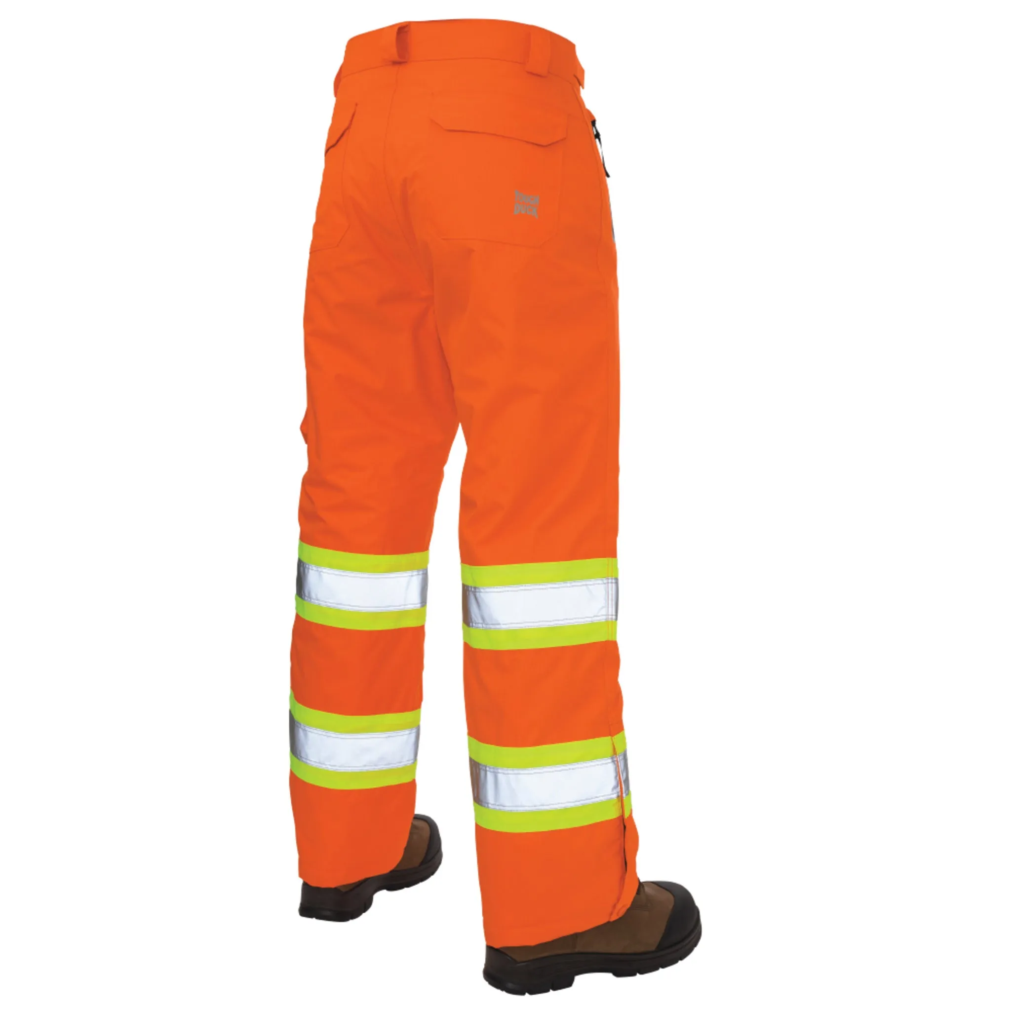 Tough Duck Men's Hi Vis Winter Safety Snow Pants SP08 | Poly 300D Ripstop PU Waterproof Reflective | Thermal Insulation | Durable Workwear | Sizes XS-5XL