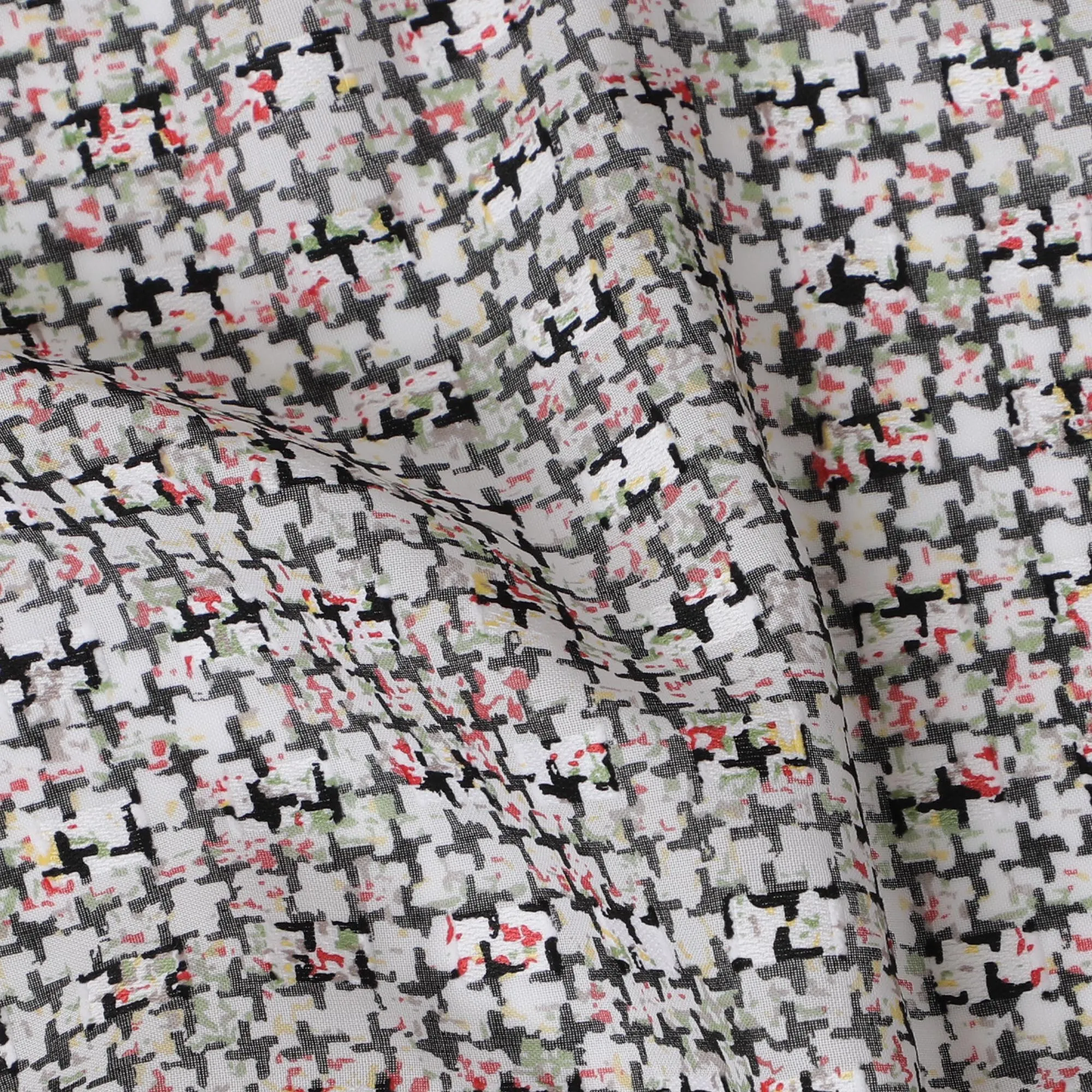 Uragiri Cotton Voile Fabric with jacquard, 110 cm Width, Multicolor Abstract Design-D19956