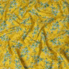 Uragiri Yellow Blossom Cotton Voile Fabric - 110cm Japanese Printed Textile-D17735