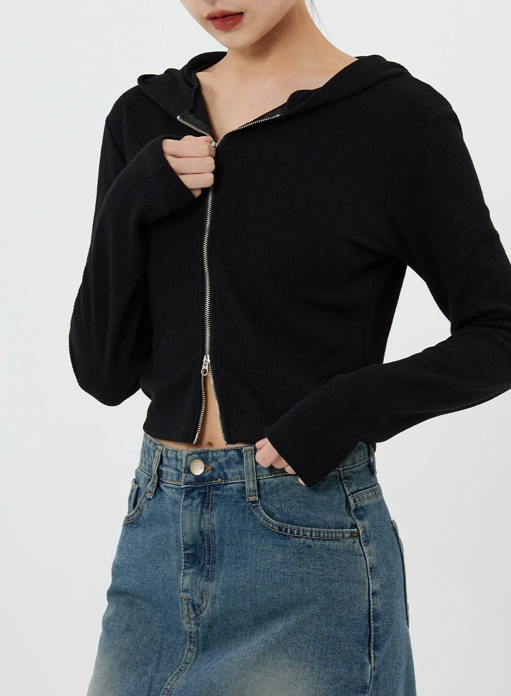 Washing Denim Long Skirt CS19
