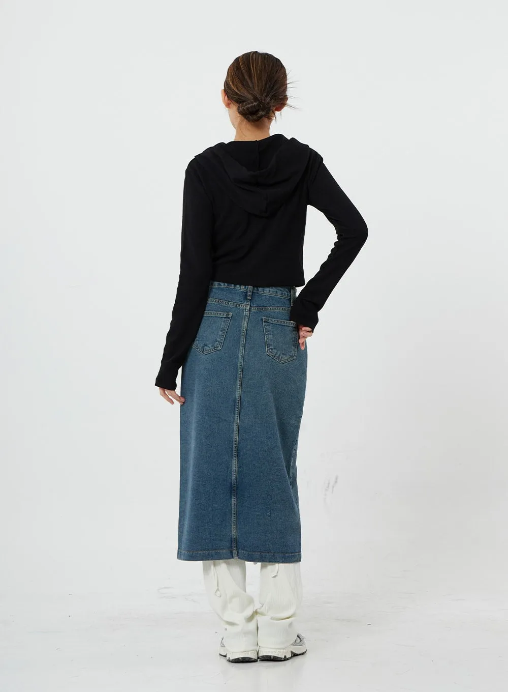 Washing Denim Long Skirt CS19