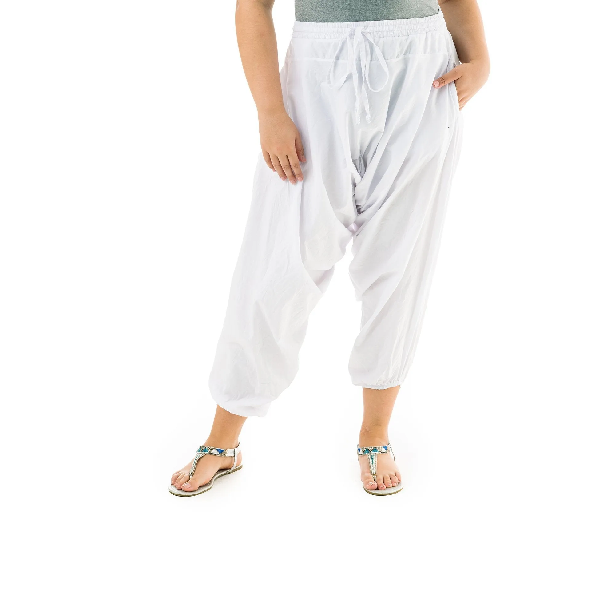 White Fall Savannah Harem Pants by Buddha Pants®