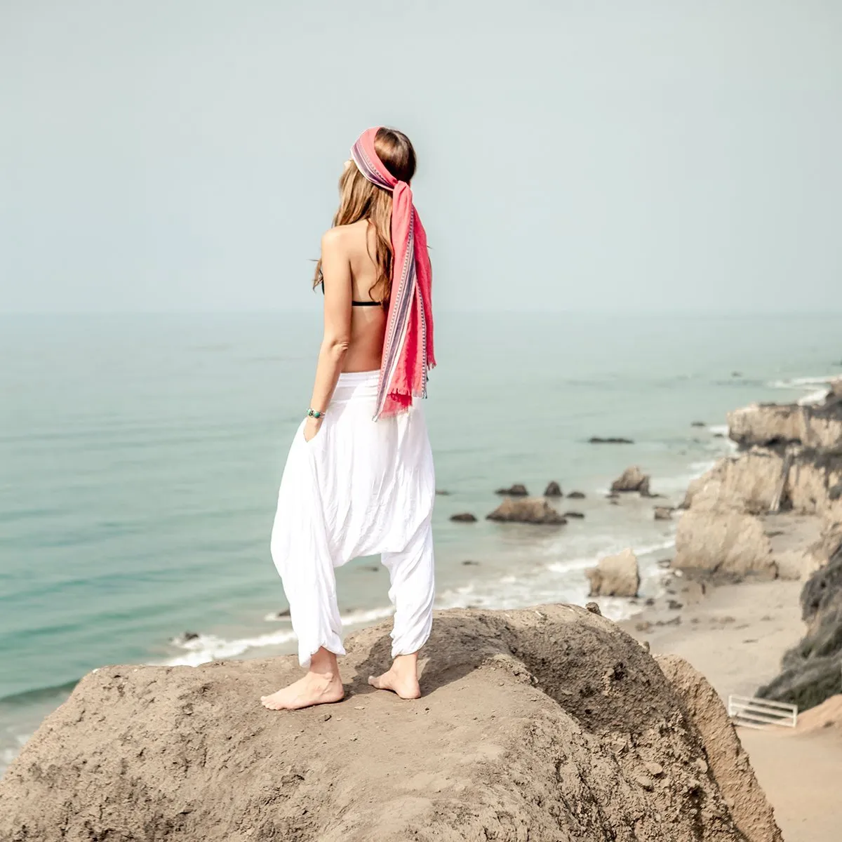 White Fall Savannah Harem Pants by Buddha Pants®