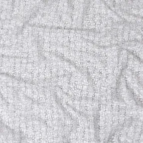 White uragiri cotton voile fabric with same tone jacquard having black print in geometric design-D17041