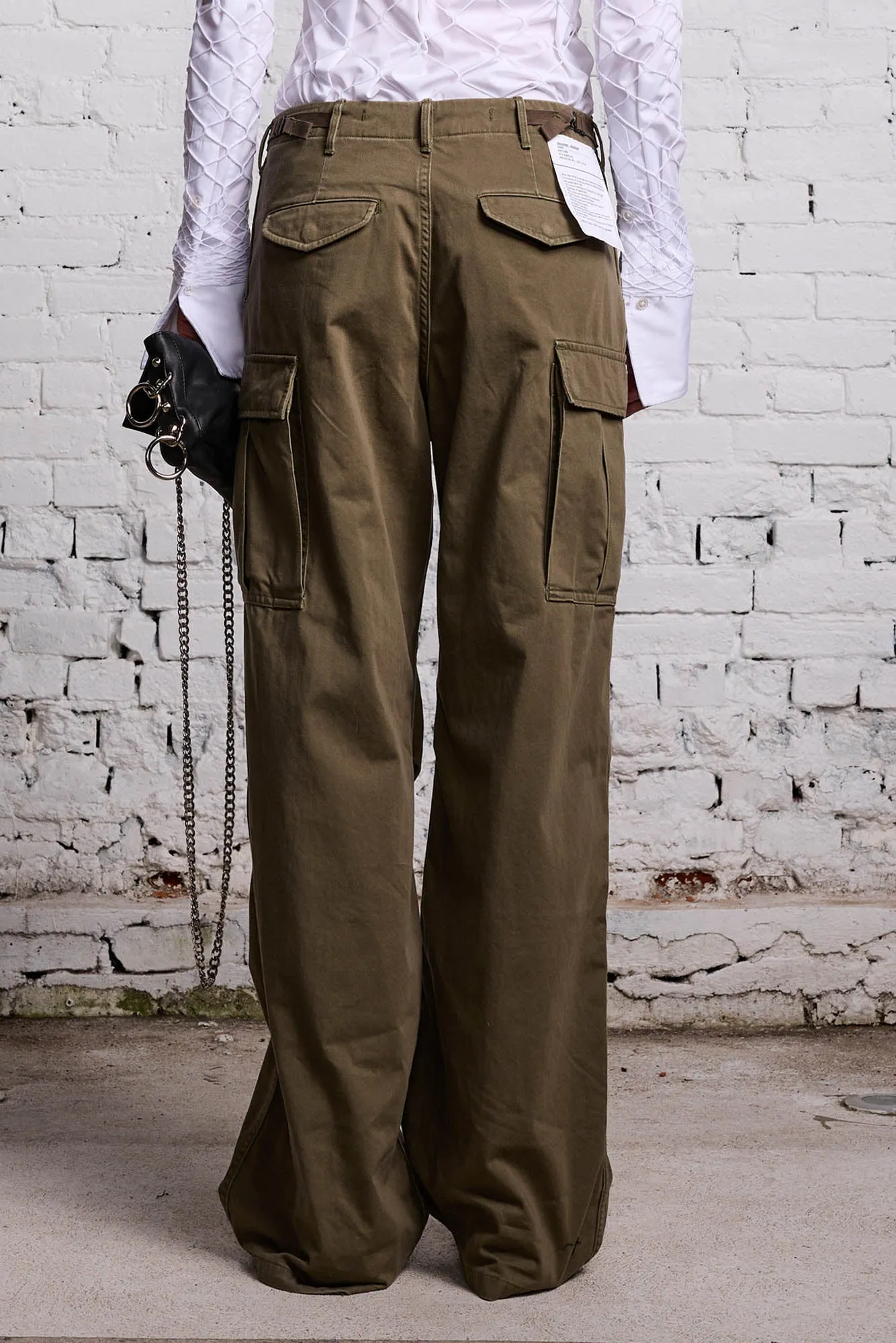 WIDE LEG CARGO - OLIVE