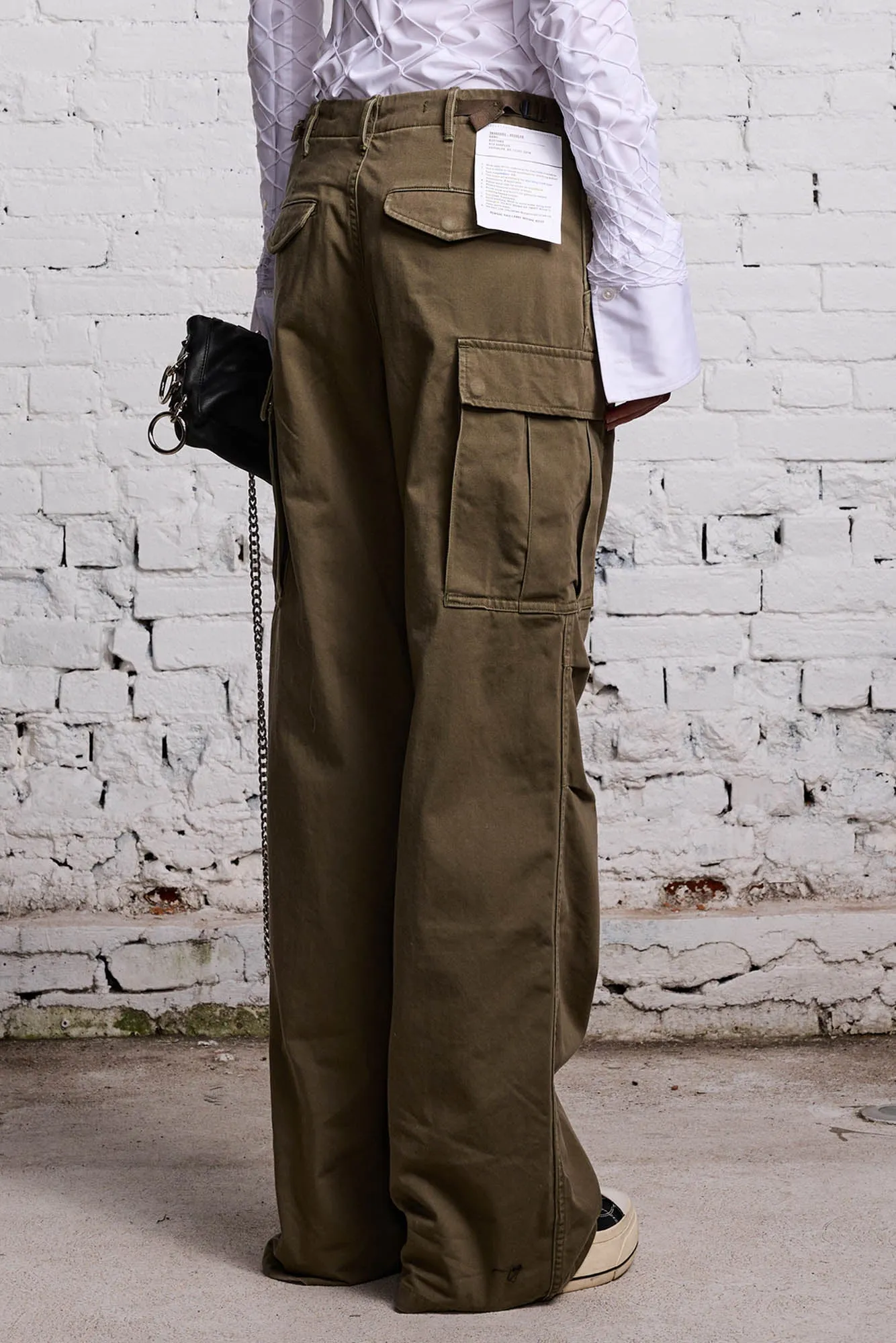 WIDE LEG CARGO - OLIVE