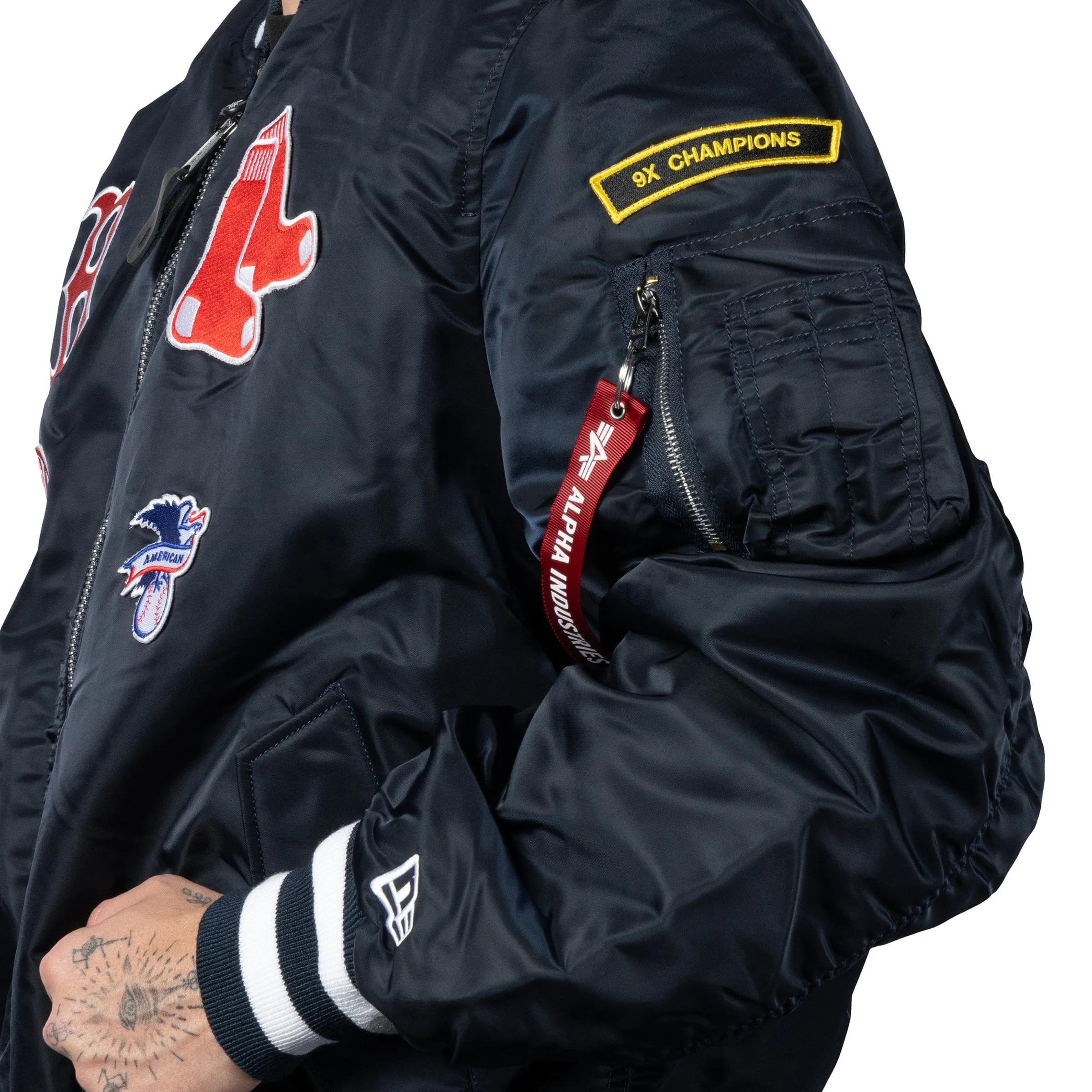 X ALPHA INDUSTRIES RED SOX BOMBER JACKET