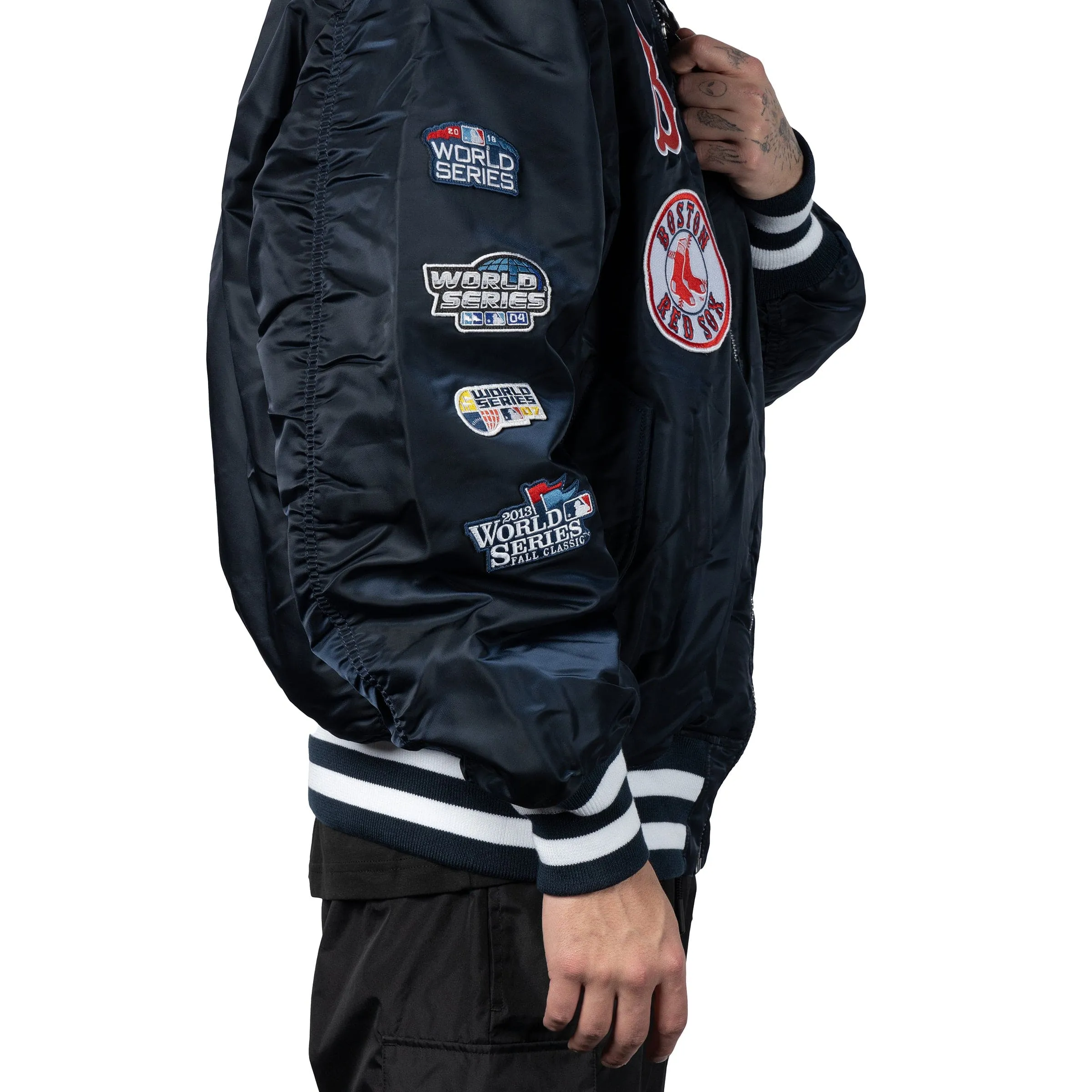 X ALPHA INDUSTRIES RED SOX BOMBER JACKET