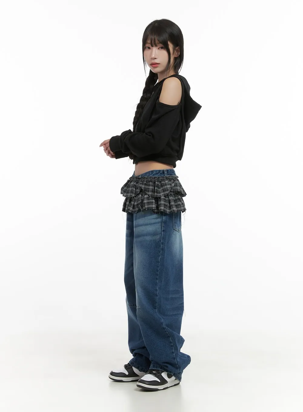 Zip-up Cut Out Crop Hoodie CS419